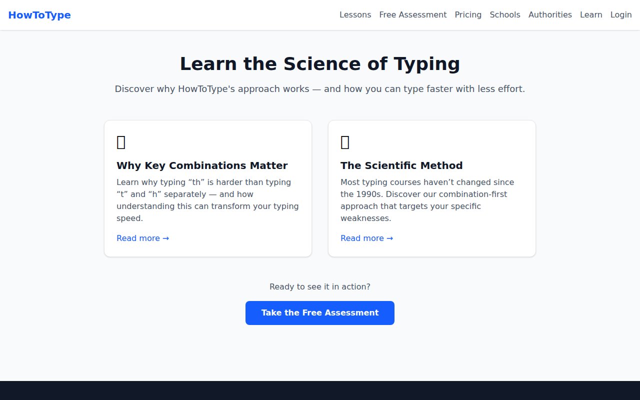 HowToType — typing lesson