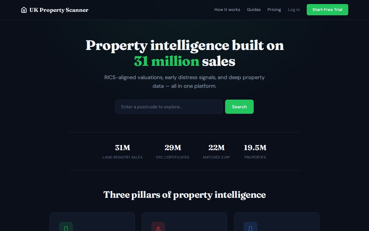 UK Property Scanner — homepage